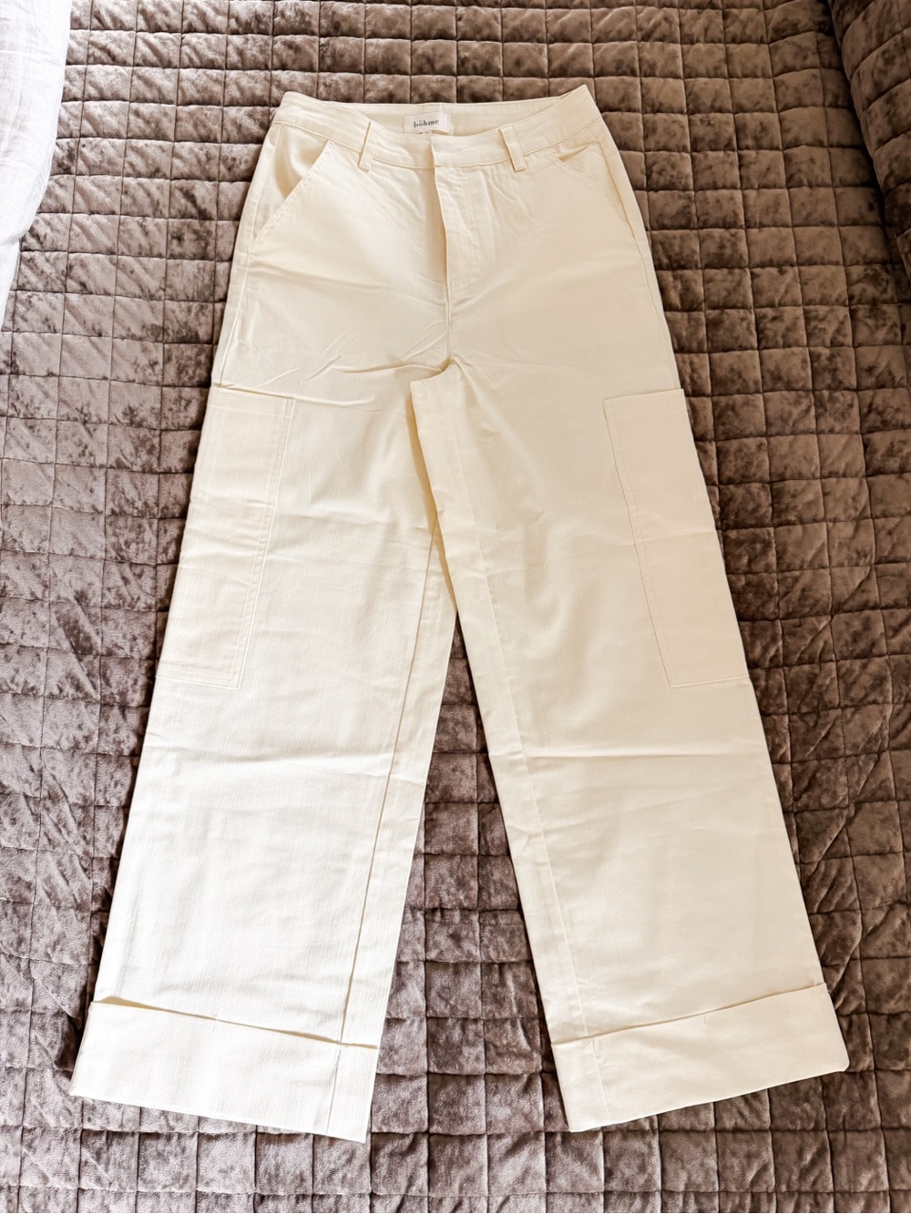 NWOT Bohme High-Waist, Wide-Leg Cargo Pants, Size Small